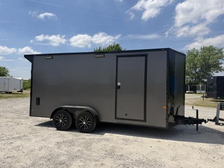New 2026 Rock Solid Cargo 7'x16'x7' Cargo / Enclosed Trailer Black Out Package