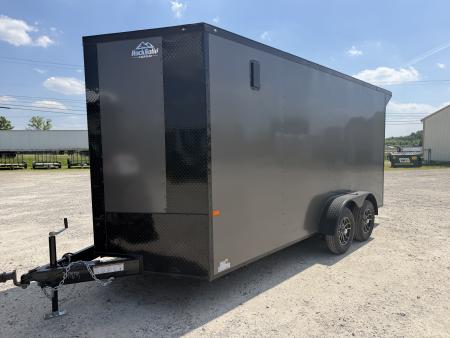 New 2026 Rock Solid Cargo 7'x16'x7' Cargo / Enclosed Trailer Black Out Package
