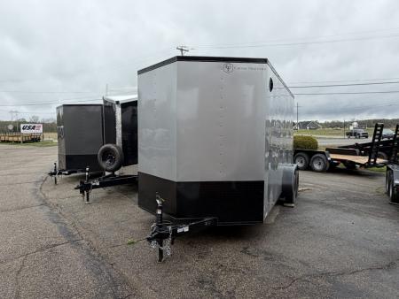 New 2026 7 x 16 Cross Enclosed Trailer with 7ft interior with RAMP DOOR - BLACK OUT TRIM