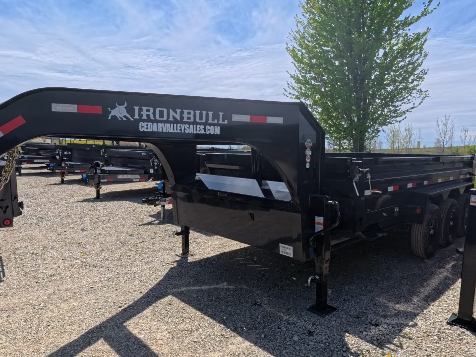 New 2026 Iron Bull 83x16 DTG Dump Trailer Gooseneck with 3) 7K Axles, 3)Elec. Brakes F-Adj. Telescopic Cylinder, 10 Ply Tires