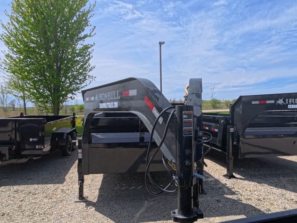 New 2026 Iron Bull 83x16 DTG Dump Trailer Gooseneck with 3) 7K Axles, 3)Elec. Brakes F-Adj. Telescopic Cylinder, 10 Ply Tires