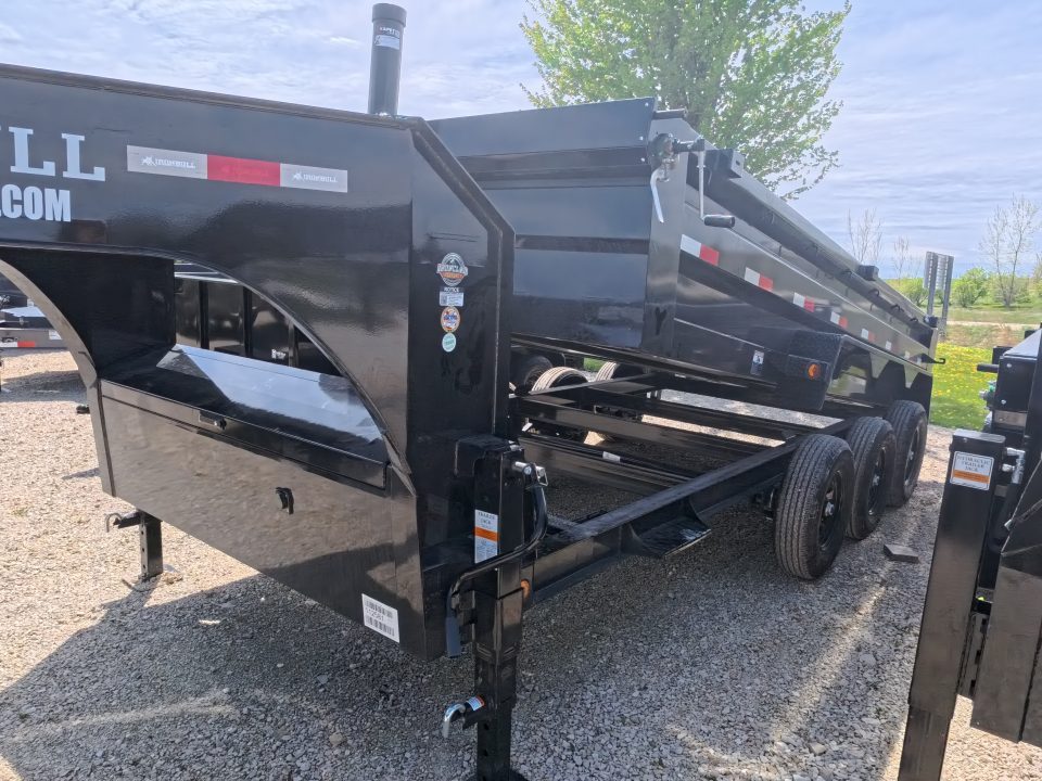 New 2026 Iron Bull 83x16 DTG Dump Trailer Gooseneck with 3) 7K Axles, 3)Elec. Brakes F-Adj. Telescopic Cylinder, 10 Ply Tires