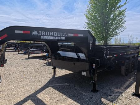 New 2026 Iron Bull 83x16 DTG Dump Trailer Gooseneck with 3) 7K Axles, 3)Elec. Brakes F-Adj. Telescopic Cylinder, 10 Ply Tires
