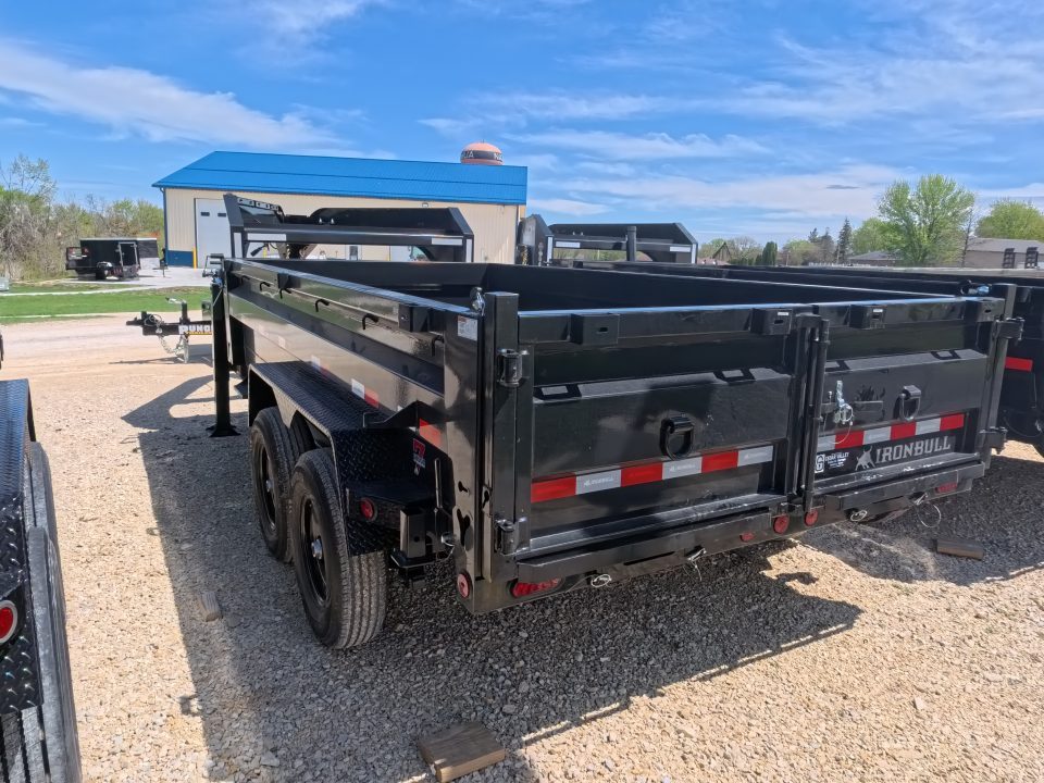 New 2026 Iron Bull 83x14 DTG Gooseneck Dump Trailer with 2)7K Straight Axles, 2) Elec. Brakes F-Adj., Hydraulic Jack , Solar Panel Charger