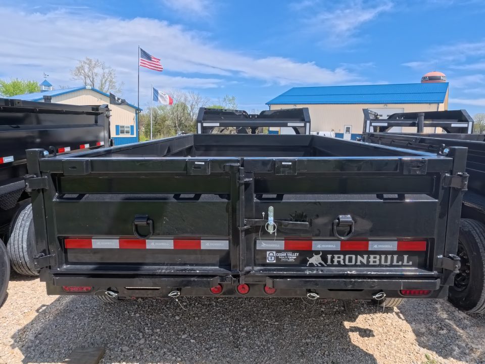 New 2026 Iron Bull 83x14 DTG Gooseneck Dump Trailer with 2)7K Straight Axles, 2) Elec. Brakes F-Adj., Hydraulic Jack , Solar Panel Charger