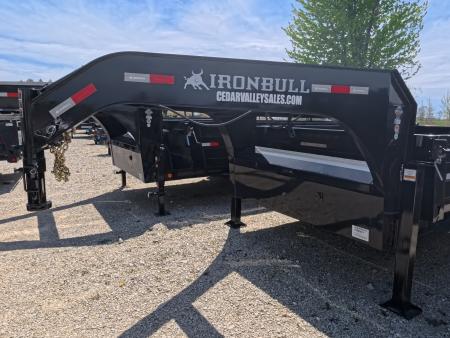 New 2026 Iron Bull 83x14 DTG Gooseneck Dump Trailer with 2)7K Straight Axles, 2) Elec. Brakes F-Adj., Hydraulic Jack , Solar Panel Charger
