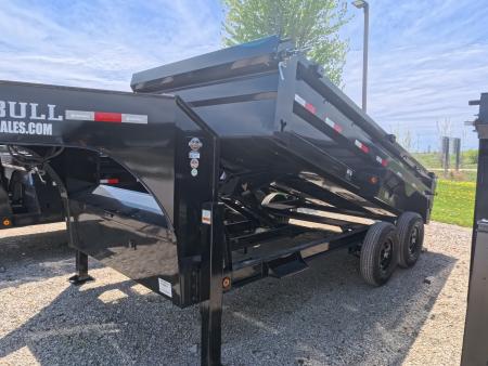 New 2026 Iron Bull 83x14 DTG Gooseneck Dump Trailer with 2)7K Straight Axles, 2) Elec. Brakes F-Adj., Hydraulic Jack , Solar Panel Charger