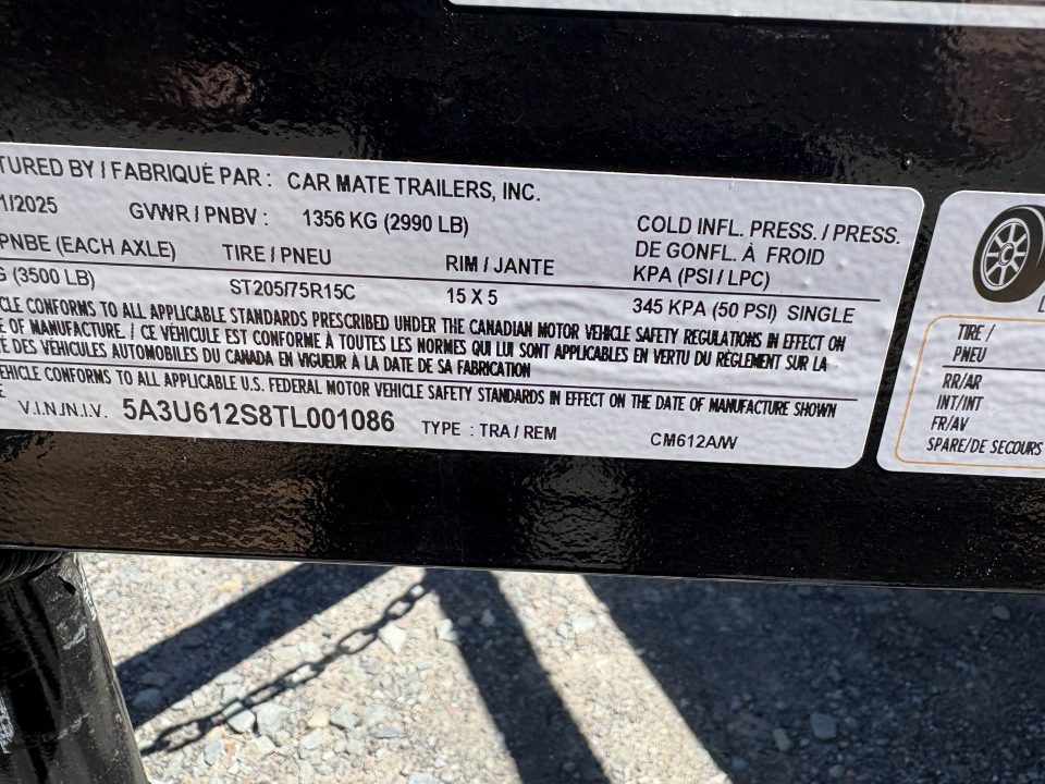 New 2026 Car Mate Trailers 6.5x12 Utility Trailer