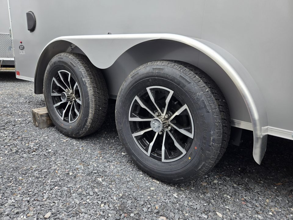 New 7 x 16 Look ST DLX V-Nose Cargo Trailer, 7k GVWR ***Silver PolyCor Composite Exterior, 6" Extra Height, Ramp Door, Alum Wheels, Rear Flare w/ Lights