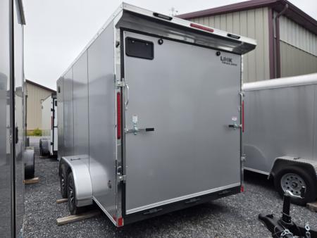 New 7 x 16 Look ST DLX V-Nose Cargo Trailer, 7k GVWR ***Silver PolyCor Composite Exterior, 6" Extra Height, Ramp Door, Alum Wheels, Rear Flare w/ Lights