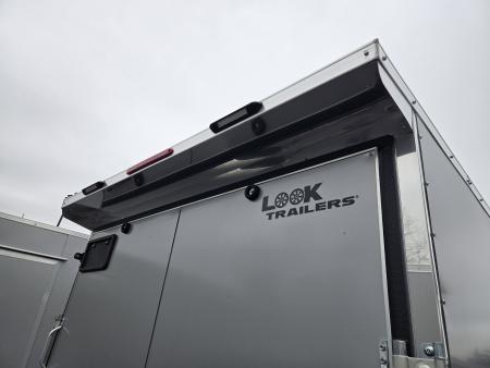 New 7 x 16 Look ST DLX V-Nose Cargo Trailer, 7k GVWR ***Silver PolyCor Composite Exterior, 6" Extra Height, Ramp Door, Alum Wheels, Rear Flare w/ Lights
