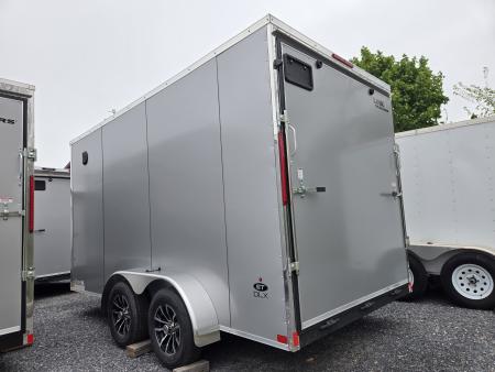 New 7 x 14 Look ST DLX V-Nose Cargo Trailer, 7k GVWR ***Silver PolyCor Composite Exterior, Ramp Door, Alum Wheels