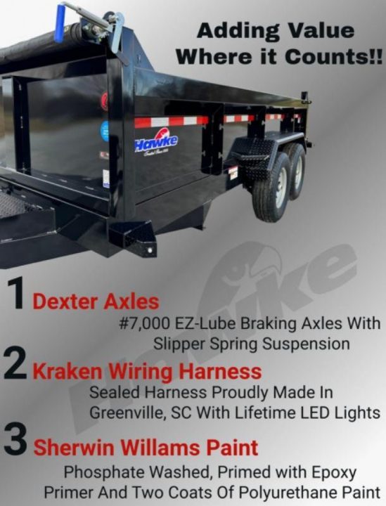 New 2026 Hawke 7X14 14K Low Pro Dump Trailer