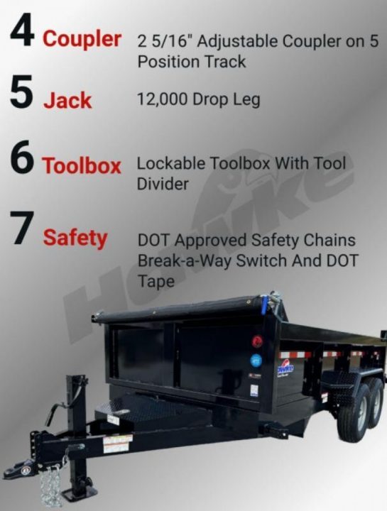 New 2026 Hawke 7X14 14K Low Pro Dump Trailer