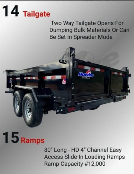 New 2026 Hawke 7X14 14K Low Pro Dump Trailer