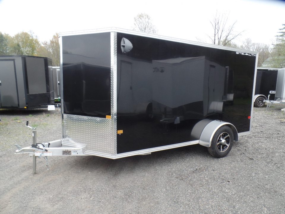 New 2026 ALCOM 6X12 Single Axle Black Cargo / Enclosed Trailer