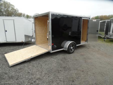 New 2026 ALCOM 6X12 Single Axle Black Cargo / Enclosed Trailer