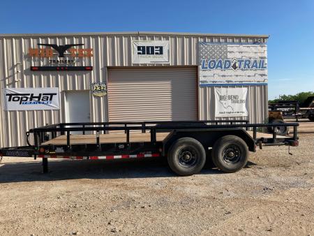 Used USED 2023 83  X 18' TANDEM EQUIPMENT TRAILER W/ REMOVABLE SIDE RAILS
