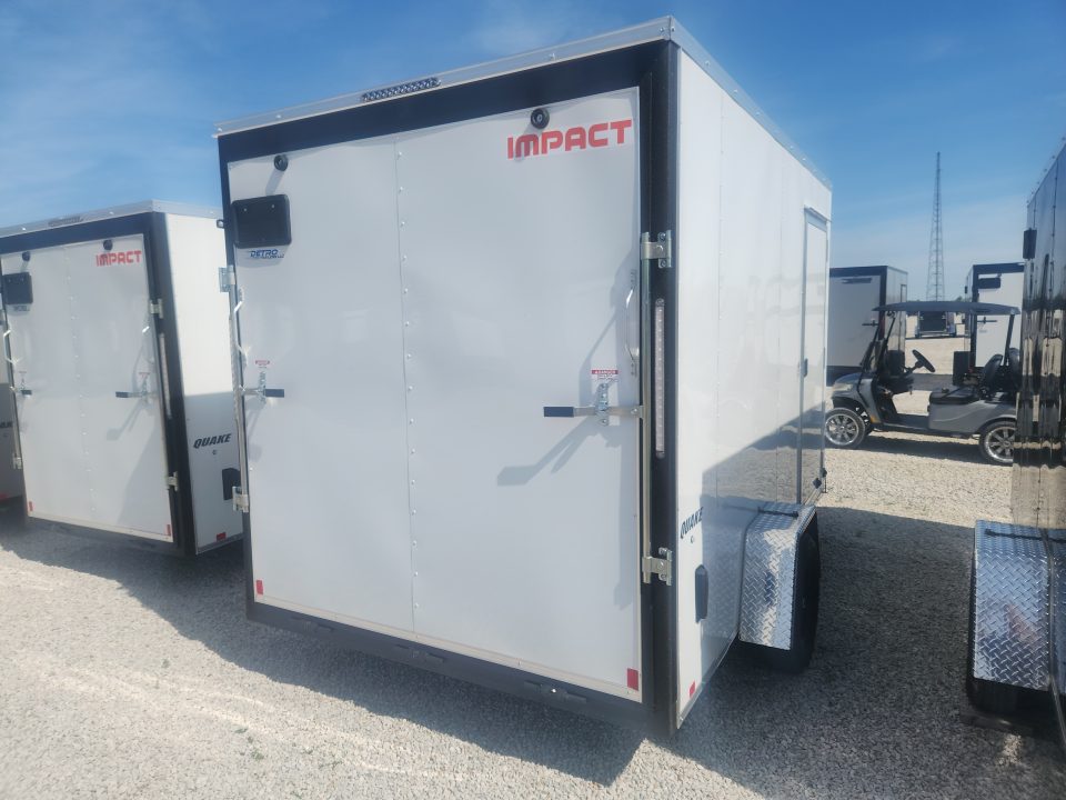 New 2026 Impact Trailers 7 x 12 Quake Flat Top V-Nose 3.5K Brake