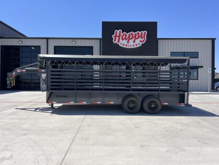 New 2027 Good Guys 6'8 x20' GN Bar Top Livestock Trailer - Wrangler