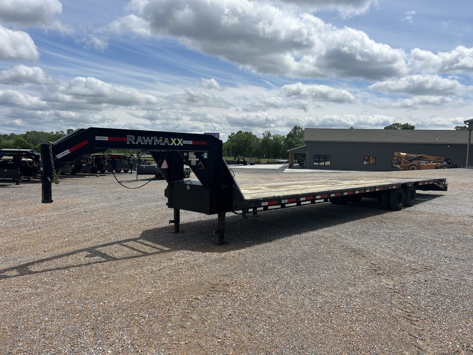 Used 2023 RawMaxx 102"X40' 22K GVWR Gooseneck Flatbed Trailer
