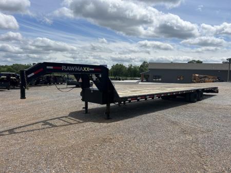 Used 2023 RawMaxx 102 X40' 22K GVWR Gooseneck Flatbed Trailer