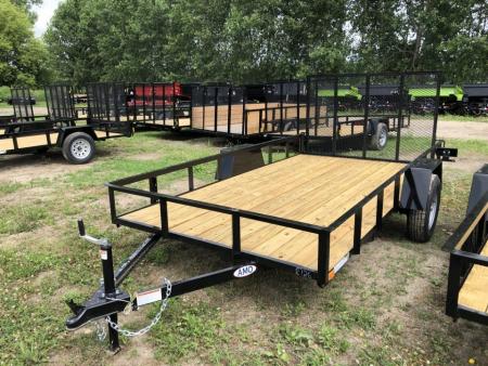New 2026 AMO 6.4X12 W/ LED Lights and Spring Assist Gate Landscape Trailer