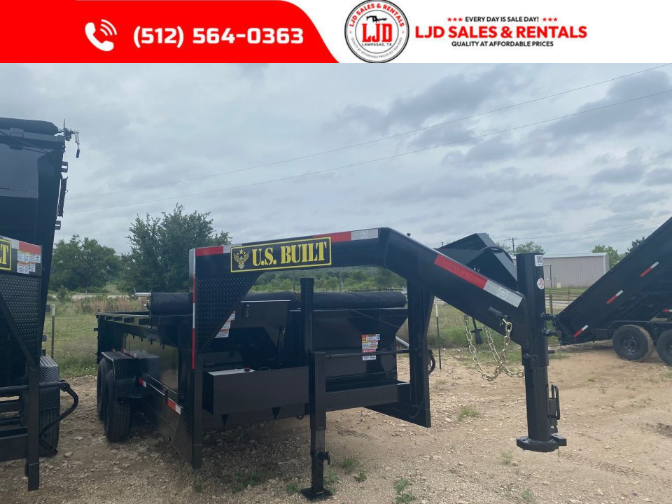 New 2025 - US Built - Gooseneck Dump Trailer 16 x 2 - 16K GVWR - Tarp