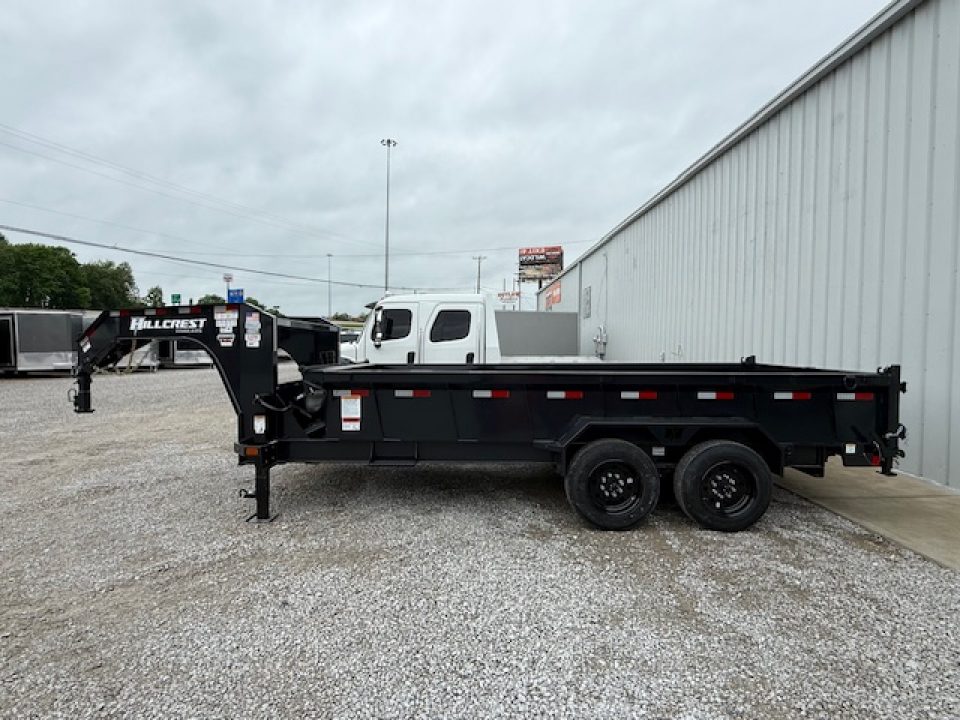 New HillCrest Dump 7x16 GN 2' 17,600 GVWR W/ HD Tube Ramps