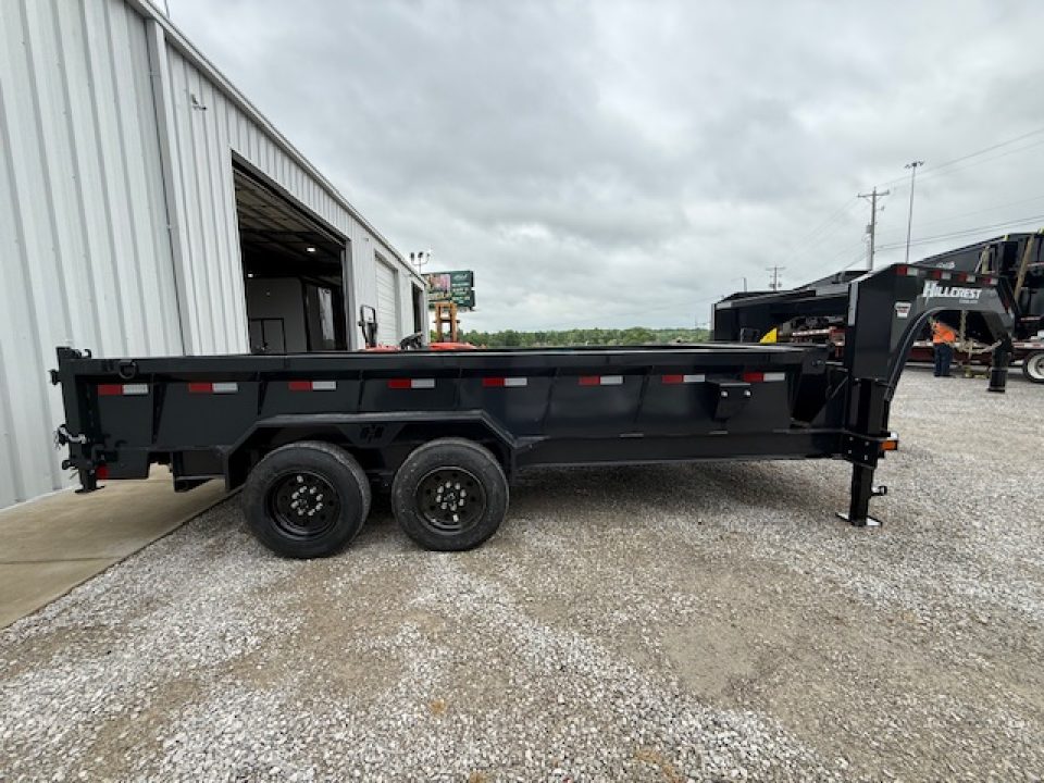 New HillCrest Dump 7x16 GN 2' 17,600 GVWR W/ HD Tube Ramps