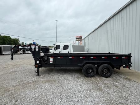 New HillCrest Dump 7x16 GN 2' 17,600 GVWR W/ HD Tube Ramps