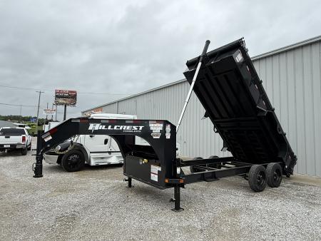 New HillCrest Dump 7x16 GN 2' 17,600 GVWR W/ HD Tube Ramps