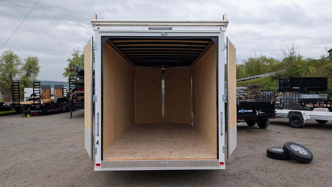 New 2026 BELMONT 7x16 HD V-Nose Contractor Cargo Trailer w/ Barn Doors ( 9990# GVW - POLYCOR EXTERIOR!)