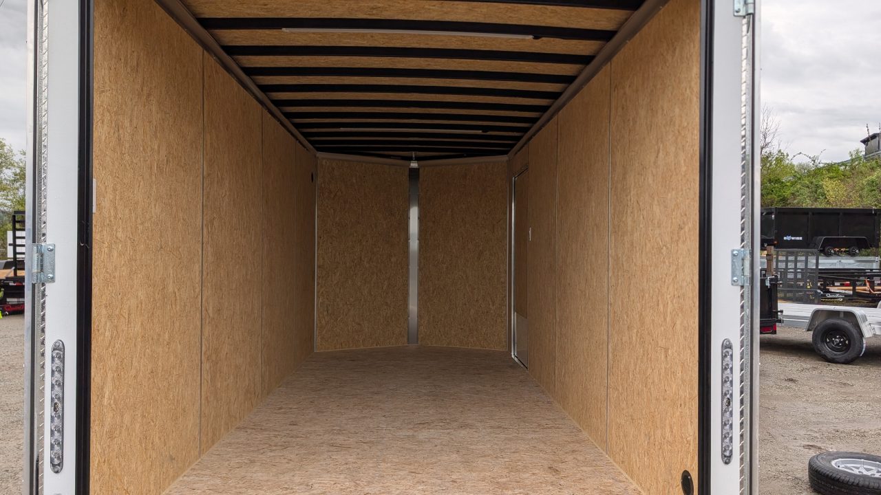 New 2026 BELMONT 7x16 HD V-Nose Contractor Cargo Trailer w/ Barn Doors ( 9990# GVW - POLYCOR EXTERIOR!)