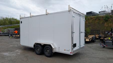 New 2026 BELMONT 7x16 HD V-Nose Contractor Cargo Trailer w/ Barn Doors ( 9990# GVW - POLYCOR EXTERIOR!)