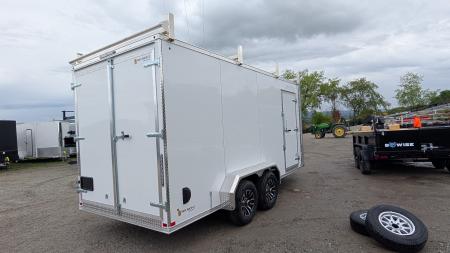 New 2026 BELMONT 7x16 HD V-Nose Contractor Cargo Trailer w/ Barn Doors ( 9990# GVW - POLYCOR EXTERIOR!)