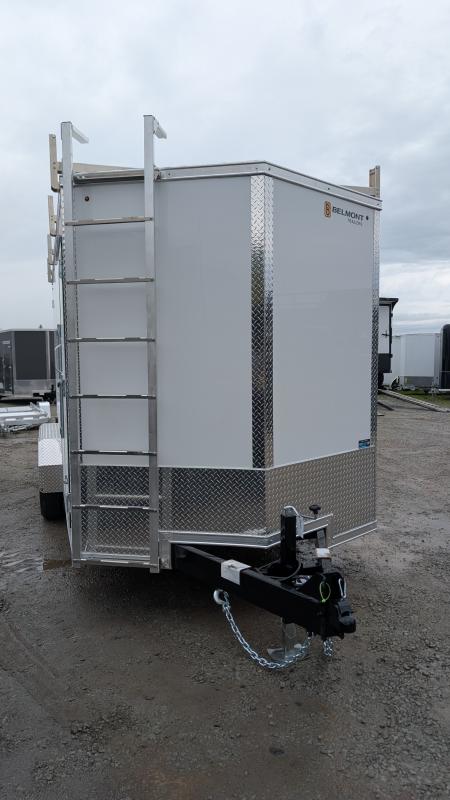 New 2026 BELMONT 7x16 HD V-Nose Contractor Cargo Trailer w/ Barn Doors ( 9990# GVW - POLYCOR EXTERIOR!)