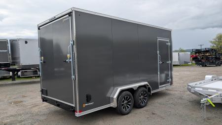 New 2026 BELMONT 7x16 V-Nose Cargo Trailer w/ Ramp Door (90" INSIDE, POLYCOR EXTERIOR!)