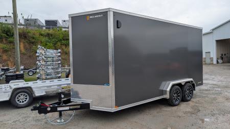 New 2026 BELMONT 7x16 V-Nose Cargo Trailer w/ Ramp Door (90" INSIDE, POLYCOR EXTERIOR!)