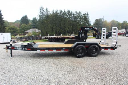 New 2026 Moritz 7' x 18' Low Pro - Aluminum Ramps - Equipment Trailer - 16000# GVW