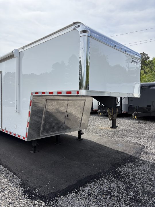 New 2026 Haulmark 44 Gooseneck Bathroom, PolyCor Interior & Exterior, 21K GVWR, Air Prep, Awning, A/C, Landing Light PKG, Hyd. Tongue Jack