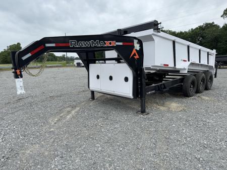 New 2026 RawMaxx LPX 83X16 GOOSENECK Dump Trailer W/36  WALLS, RAMPS, TARP, SPREAD GATE, HYDRAULIC JACKS