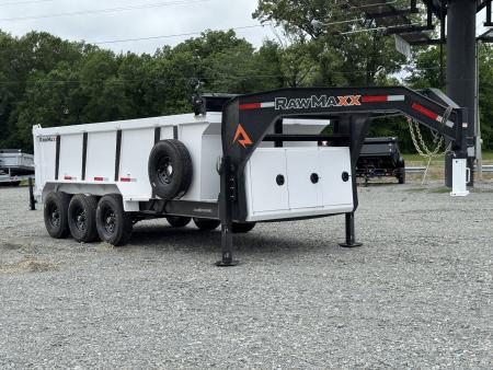 New 2026 RawMaxx LPX 83X16 GOOSENECK Dump Trailer W/44  WALLS, RAMPS, TARP, SPREAD GATE, HYDRAULIC JACKS