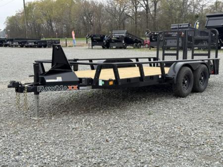 New 2026 RawMaxx 83X16 UTX W/5200 POUND AXLE Utility Trailer, W/2'' PIPE TOP, HEAVY DUTY BIFOLD GATE, TOOL BOX