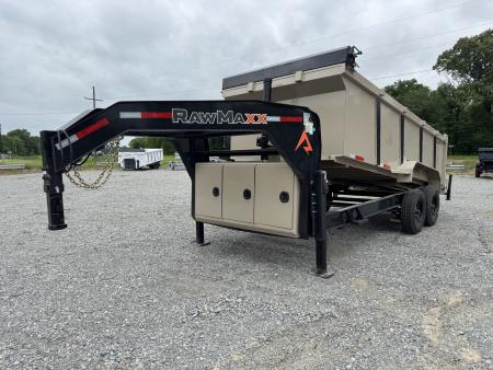 New 2026 RawMaxx 83X16 LPX 8K AXLES Dump Trailer W/ 44'' SIDES, HYDRAULIC JACKS, TARP, RAMPS, SPREAD GATE, 14PLY TIRES