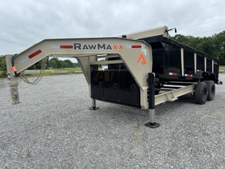 New 2026 RawMaxx 83X16 LPX 8K AXLES Dump Trailer W/ 36'' SIDES, HYDRAULIC JACKS, TARP, RAMPS, SPREAD GATE, 14PLY TIRES