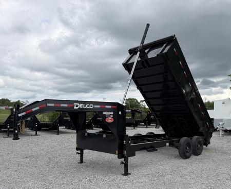 New 2026 Delco Trailers GN/ Telescopic 7x16 ( 3ft Sides) 14K Dump Trailer