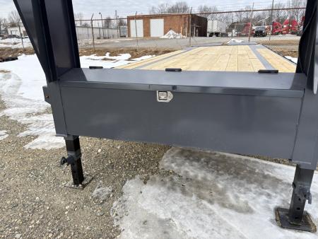 New 2026 Down 2 Earth Trailers 25' 15.5K Gooseneck Flatbed w/ 5' Dove and Real Steel Ramps