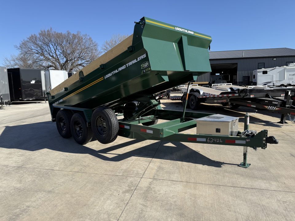 New NEW 2026 Southland 14ft Low Profile Dump Trailer 2-7000 lb axles =14K with Ramps