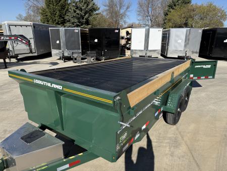 New NEW 2026 Southland 14ft Low Profile Dump Trailer 2-7000 lb axles =14K with Ramps
